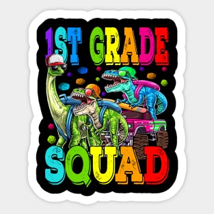 1st Grade Squad Monster Truck Dinosaur Back To School Sticker